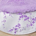 Spring Imperial Lavender Blossom CNY Cape with Violet Faux Fur Collar