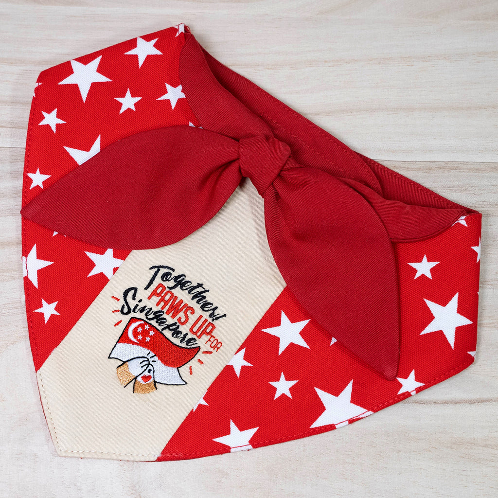 Paws Up For SG! Maroon Starry Knot Tie Bandana